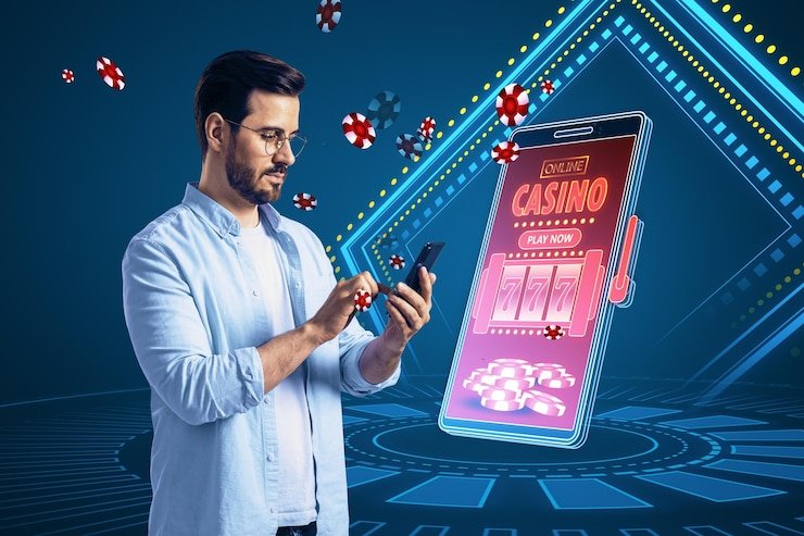 Pengguna berinteraksi dengan situs gen777 via perangkat mobile untuk taruhan olahraga